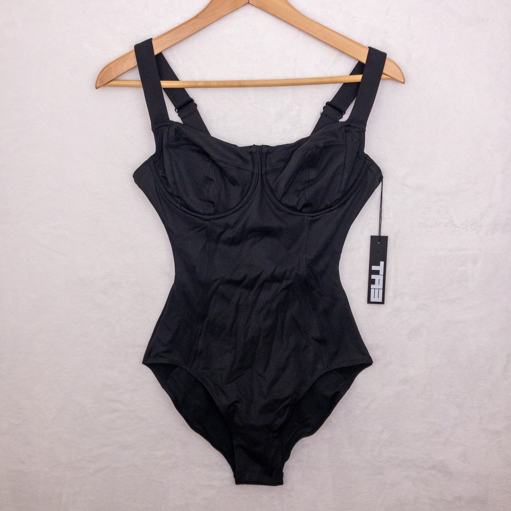 EFL Black One-Piece Swimsuit with Structured Cups